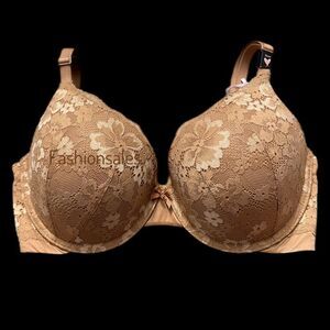 Victoria’s Secret Supersoft Body Perfect Shape Padded lace  bra Tan 32DDD